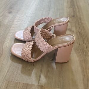 Women's Pink Braided Heeled Sandals